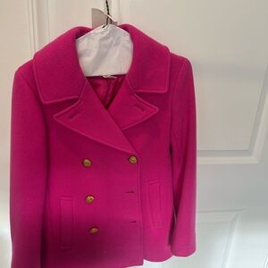 J. Crew Fuchsia Double-Breasted Pea Coat